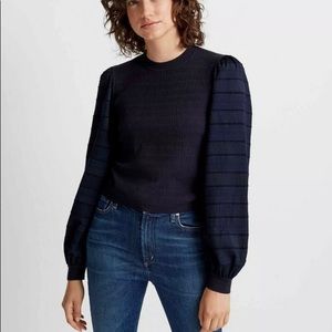 Club Monaco Woven Sleeve Crewneck Sweater, XS